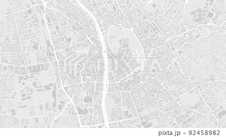 White and light grey Graz City area vector background map, roads and water cartography illustration. 92458982