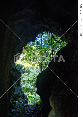 岩屋堂洞窟・岩屋堂岩陰遺跡 洞口内部から 岩屋堂洞窟・岩屋堂岩陰遺跡 洞口内部から 92459185
