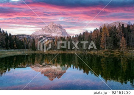 Picturesque landscape with famous lake Antorno 92461250
