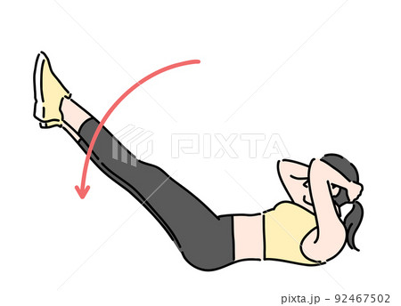 ダブルレッグ　ストレート　ストレッチする若い女性 92467502