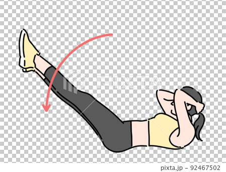 ダブルレッグ　ストレート　ストレッチする若い女性 92467502