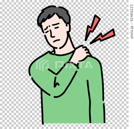 肩こりに悩んでいる若い男性 92468225