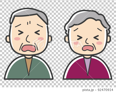 Illustration that elderly people are shocked Illustration that elderly people are shocked 92470914