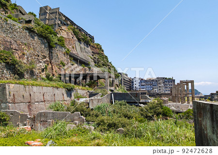 長崎県/ 軍艦島（端島）上陸時景観 92472628