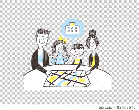 家人在危險地圖上檢查疏散地點 家人在危險地圖上檢查疏散地點 92473673