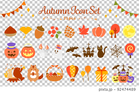 Autumn icon illustration set Autumn icon illustration set 92474489
