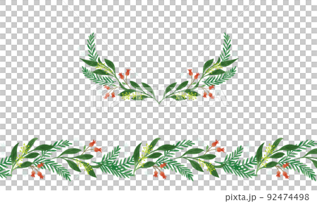 聖誕節圖像插圖（花環） 92474498