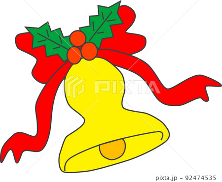 可愛いシンプルなクリスマスの鈴のイラスト素材 可愛いシンプルなクリスマスの鈴のイラスト素材