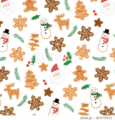 クリスマスアイテムのイラスト（エンドレス） 92474541