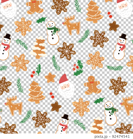 クリスマスアイテムのイラスト（エンドレス） 92474541