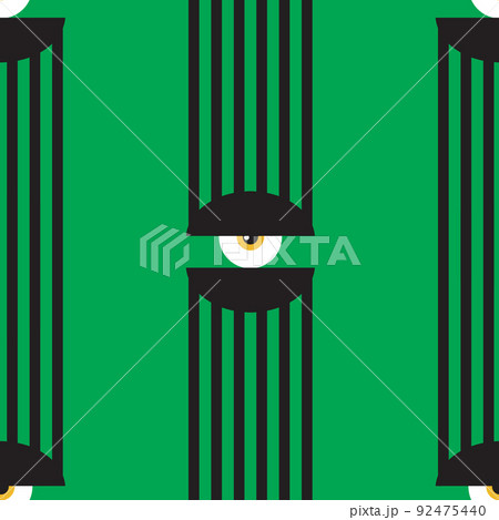 Bauhaus eye seamless pattern. Minimal geometric design of the 20s. Abstract vector template with elements of primitive forms. Bauhaus eye seamless pattern. Minimal geometric design of the 20s. Abstract vector template with elements of primitive forms. 92475440