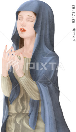 聖母マリアのイラストのイラスト素材