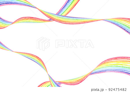 虹色ライン　背景素材 92475482