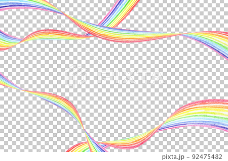 虹色ライン　背景素材 92475482