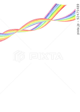 虹色ライン 背景素材 虹色ライン 背景素材 92475489