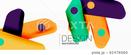 Tech minimal geometric wallpaper. Creative abstract background. Ribbon style stripes vector illustration for wallpaper banner background or landing page 92476060