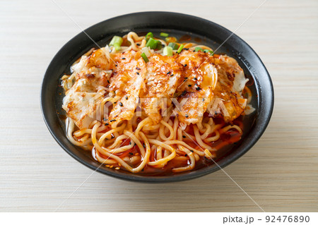 ramen noodles with gyoza or pork dumplings ramen noodles with gyoza or pork dumplings 92476890