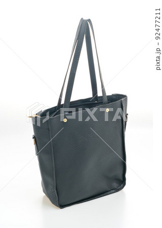 black leather fashion bag on white background black leather fashion bag on white background 92477211
