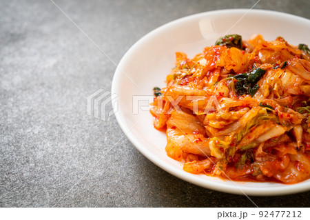 Kimchi cabbage on plate Kimchi cabbage on plate 92477212