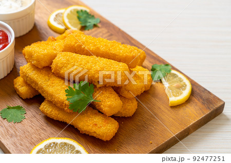 fried fish finger stick or french fries fish 92477251