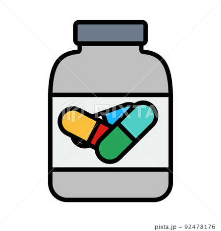 Icon Of Fitness Pills In Container 92478176