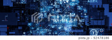 エレクトロニクス　バナー・広告向け横長ビジュアル 92478186