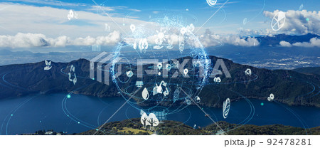 環境テクノロジー　サステナブル　SDGs　バナー・広告向け横長ビジュアル 92478281