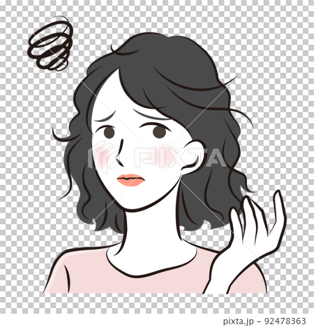 Hair troubles Illustration of a woman suffering... - Stock Illustration ...