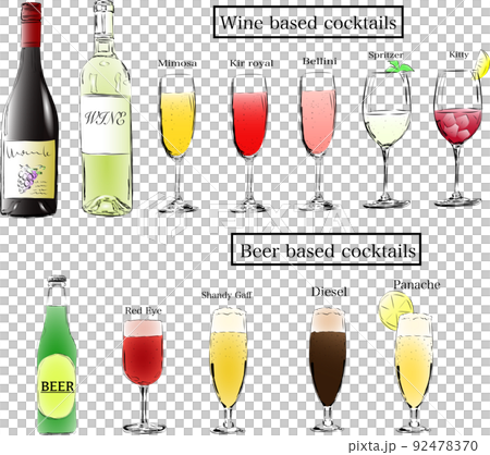 ビールベースとワインベースのカクテルセット ビールベースとワインベースのカクテルセット 92478370