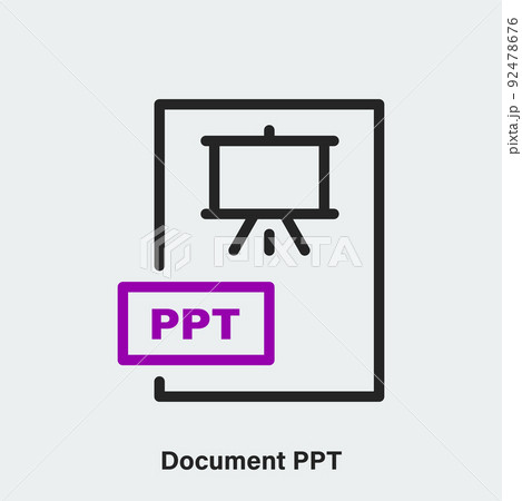 Document PPT linear vector icon isolated on light background 92478676