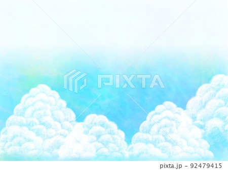 入道雲とグラデーション青い空 入道雲とグラデーション青い空 92479415