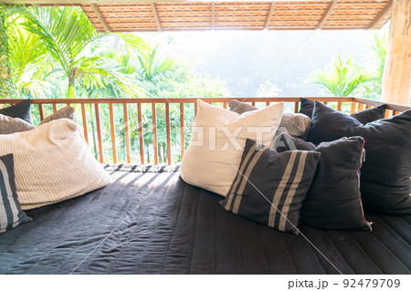 pillow on sofa on balcony 92479709