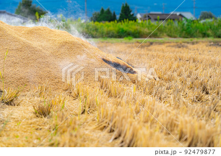 【秋素材】燻炭作り【長野県】 92479877