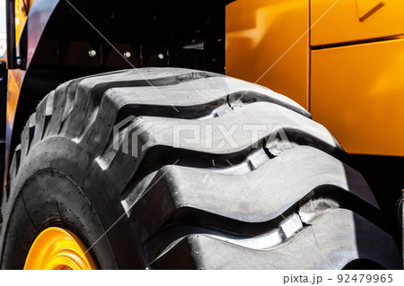 protector of a large rubber wheel. Huge rubber tire career dump trucks, mining trucks 92479965