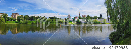 Scenic panorama of Novodevichy convent, Moscow, Russia Scenic panorama of Novodevichy convent, Moscow, Russia 92479988