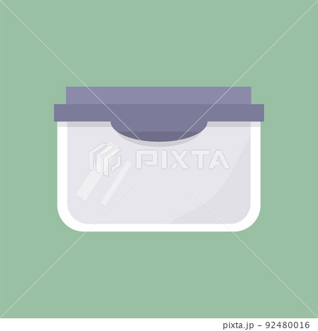 Vector glass or plastic food containers with colored lids, food storage. Vector glass or plastic food containers with colored lids, food storage. 92480016