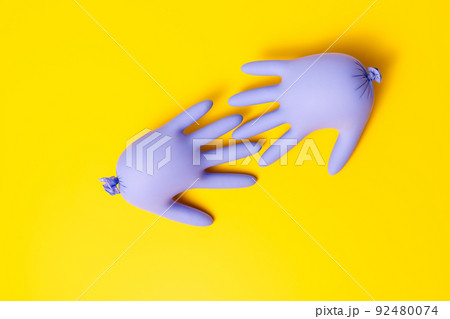 Concept of protective gloves which inflated with air Concept of protective gloves which inflated with air 92480074