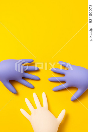 Concept of protective gloves which inflated with air Concept of protective gloves which inflated with air 92480078