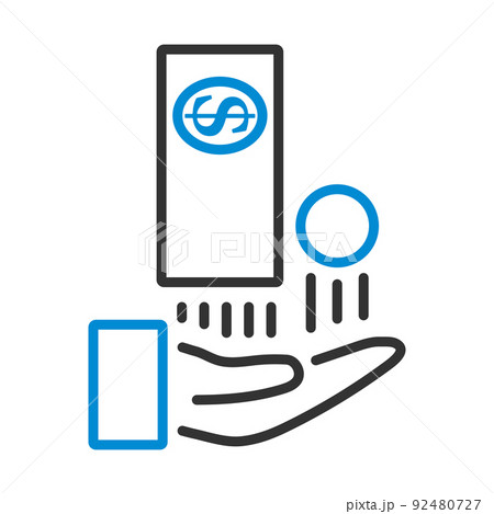 Cash Back To Hand Icon 92480727