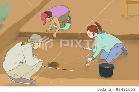 考古学遺跡発掘 92481658