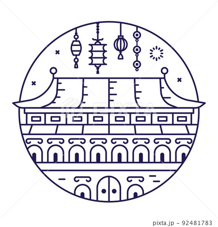 Forbidden City Palace Building in Line Art Forbidden City Palace Building in Line Art 92481783