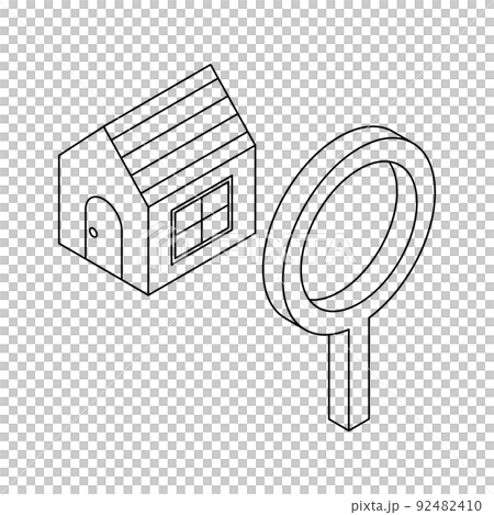 Real estate appraisal image material line drawing vector illustration Real estate appraisal image material line drawing vector illustration 92482410