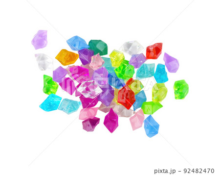 set of colorful plastic pebbles for decoration and art. Isolated on white set of colorful plastic pebbles for decoration and art. Isolated on white 92482470