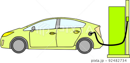 充電する自動車のイメージ素材 充電する自動車のイメージ素材 92482734