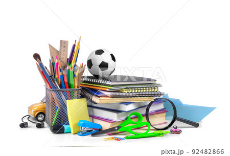School supplies isolated over a white background School supplies isolated over a white background 92482866