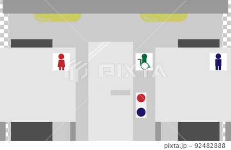 多機能トイレのある公衆トイレ 92482888