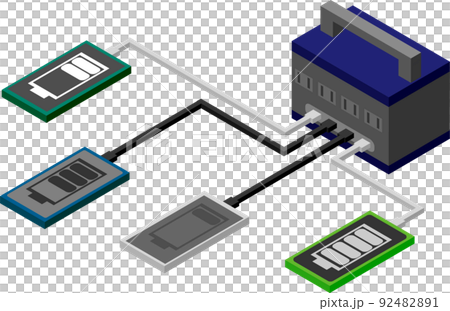 通過連接到等距便攜式電源為智能手機充電 通過連接到等距便攜式電源為智能手機充電 92482891