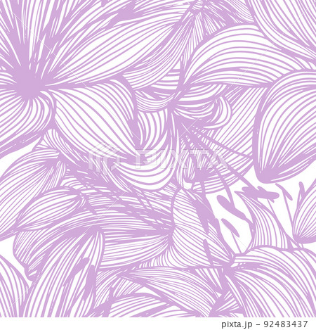 Lilies seamless background. pattern with hand-drawn fabric . Vector illustration 92483437