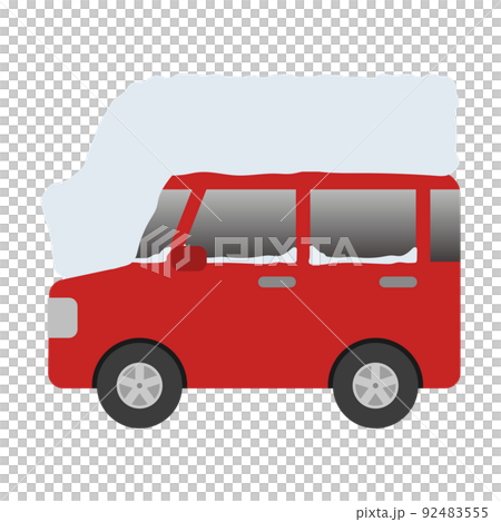 Illustration of a car with snow Illustration of a car with snow 92483555