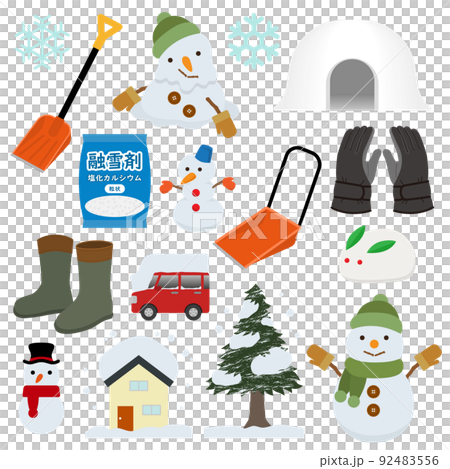 Snow illustration set 92483556